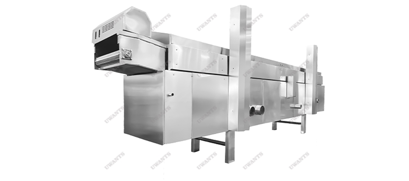 Double layer mesh belt continuous frying machine